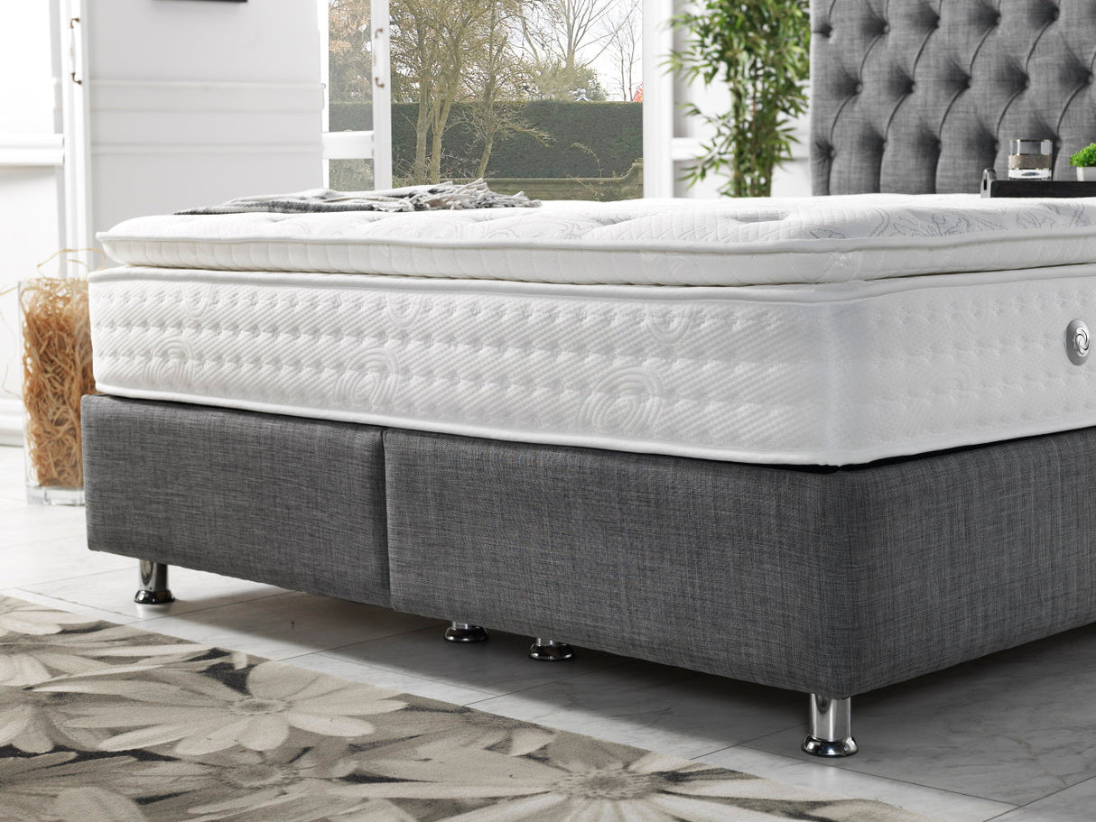 Nevada Storage Bed With Headboard Grey by Furnia at Eve Furniture