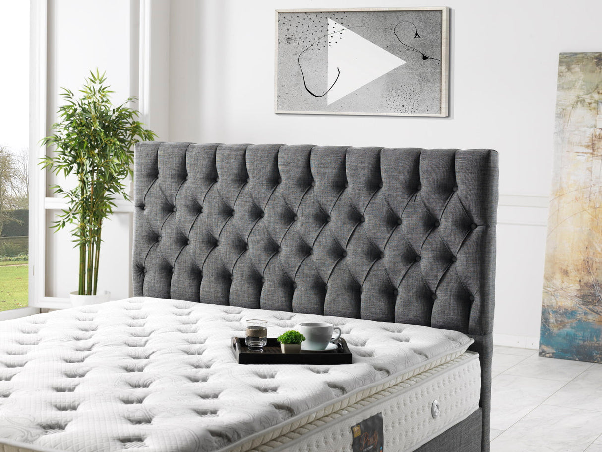 Nevada Storage Bed With Headboard Grey by Furnia at Eve Furniture
