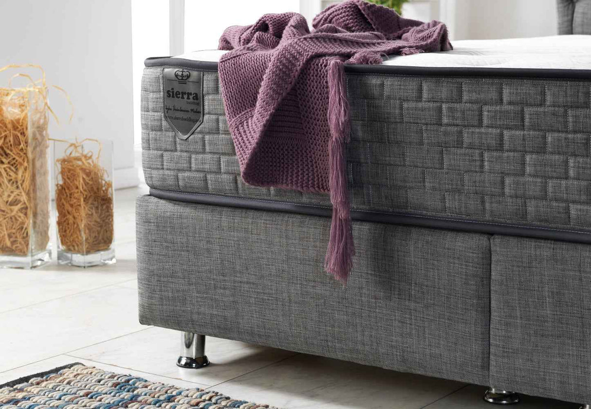 Nevada Storage Bed With Headboard Grey by Furnia at Eve Furniture