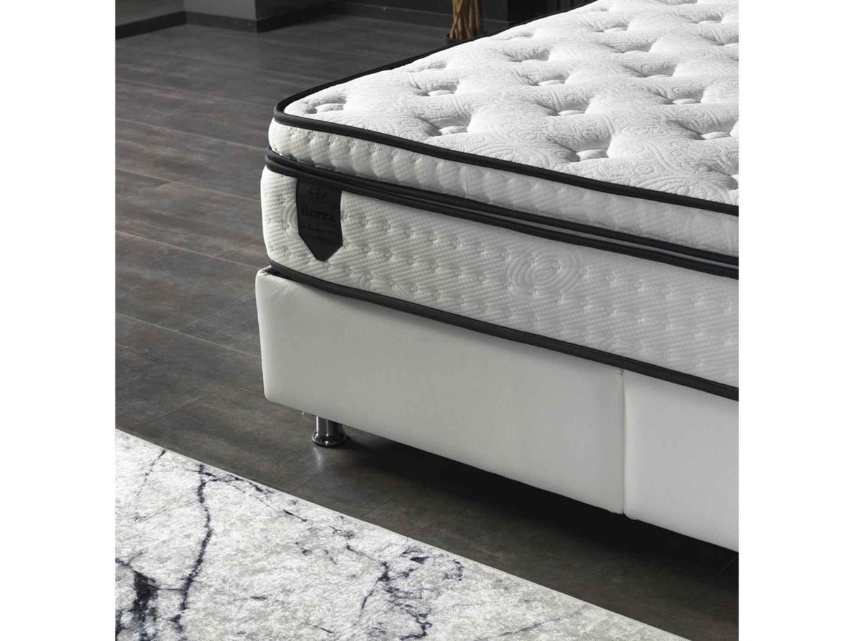Nevada Storage Bed With Headboard White Vinyl by Furnia at Eve Furniture