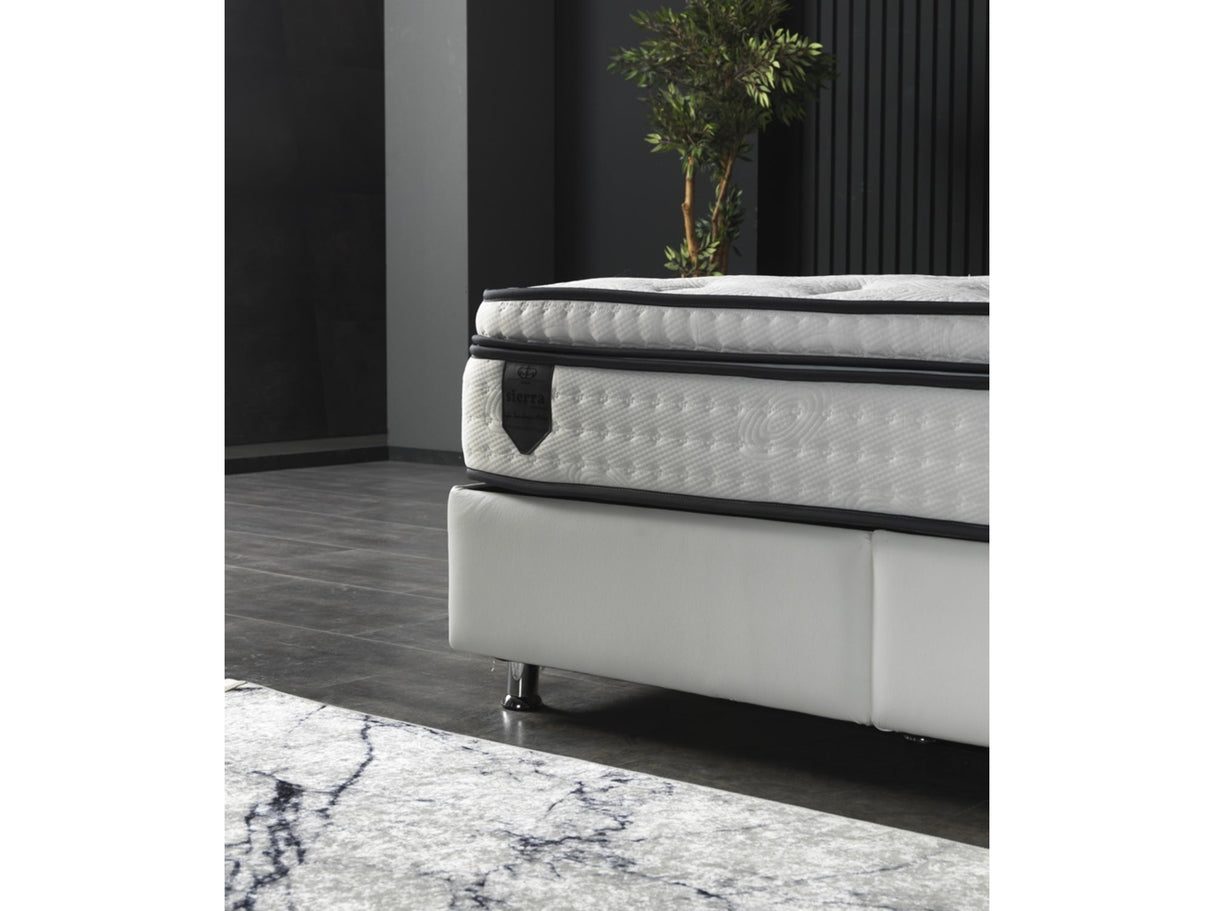 Nevada Storage Bed With Headboard White Vinyl by Furnia at Eve Furniture