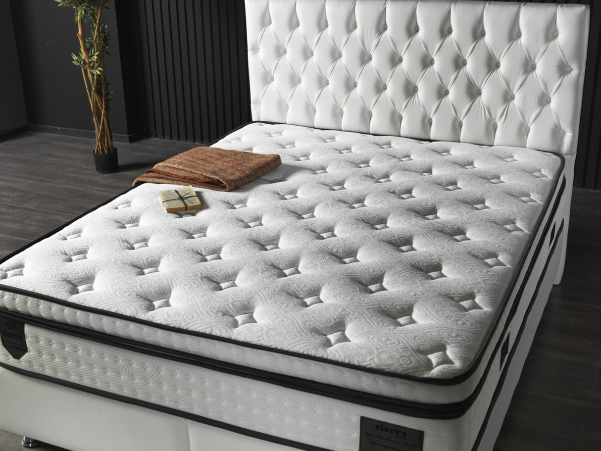 Nevada Storage Bed With Headboard White Vinyl by Furnia at Eve Furniture