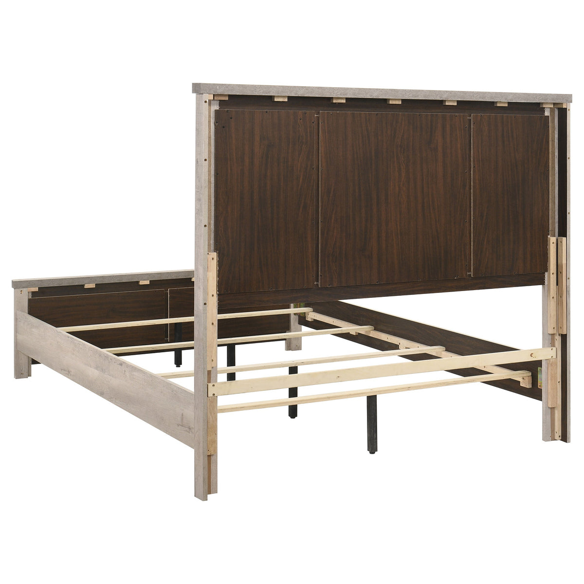 Nevado Grey and Weathered Taupe 5-Piece Eastern King Panel Bedroom Set by Coaster at Eve Furniture