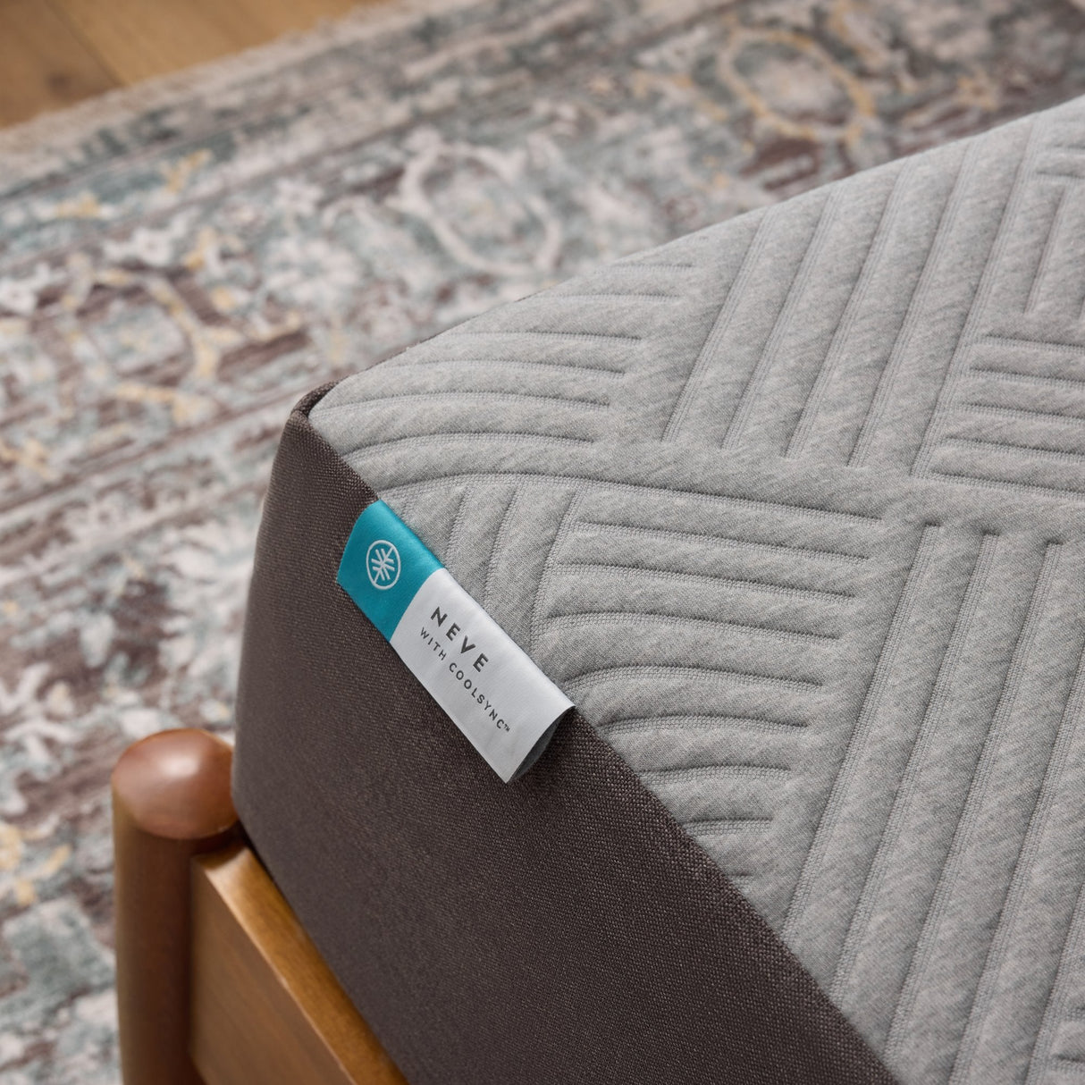 Neve Coolsync Gray Twin XL Mattress by Malouf at Eve Furniture