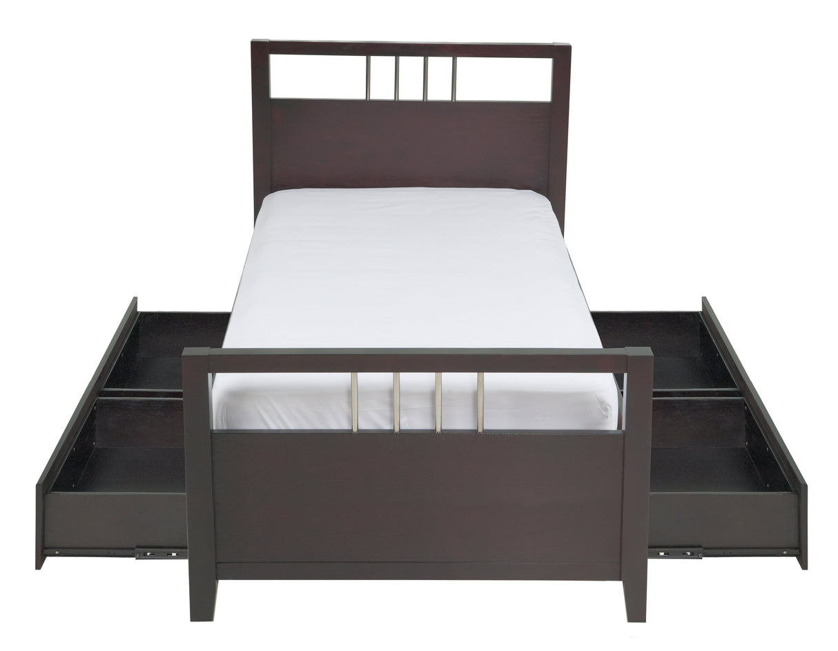 Nevis Eastern King Platform Storage Bed in Espresso by Modus Furniture at Eve Furniture