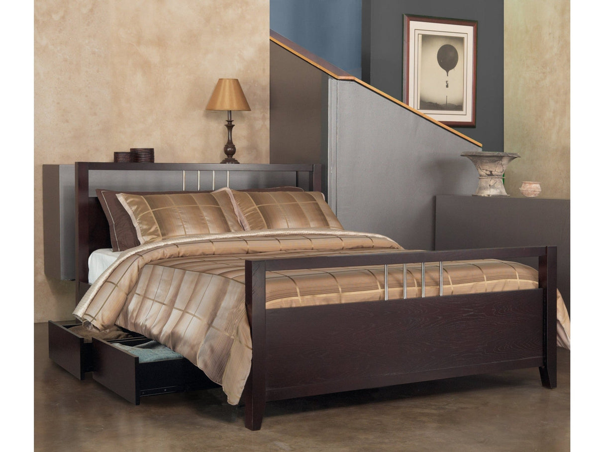 Nevis Eastern King Platform Storage Bed in Espresso by Modus Furniture at Eve Furniture
