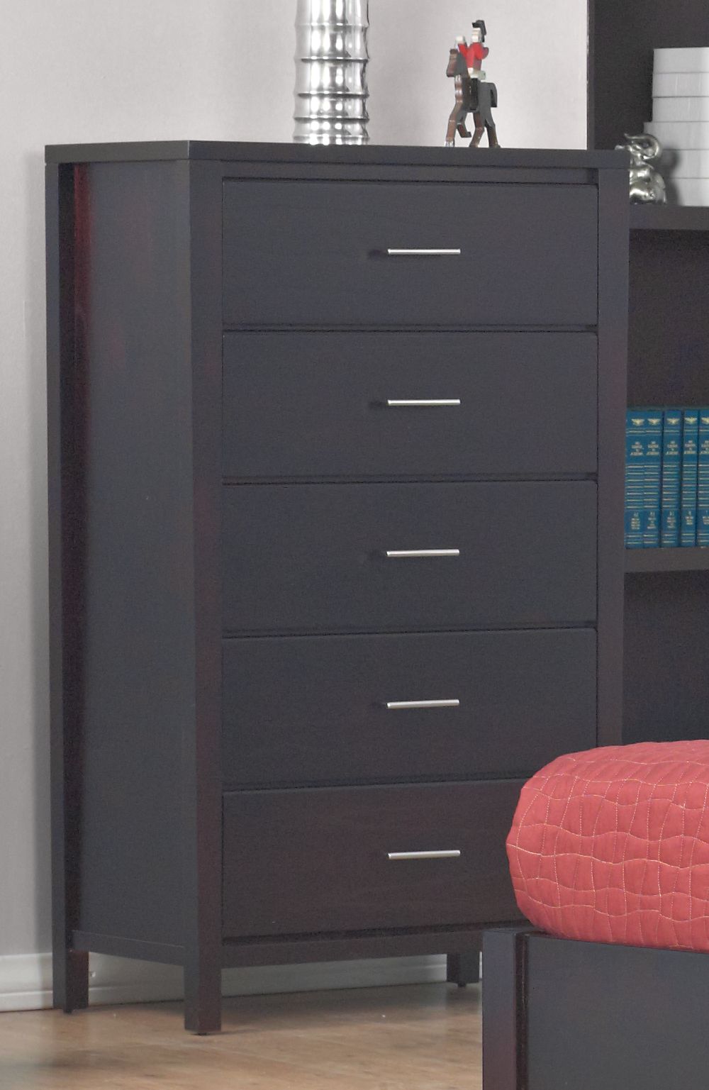 Nevis Five Drawer Chest in Espresso by Modus Furniture at Eve Furniture