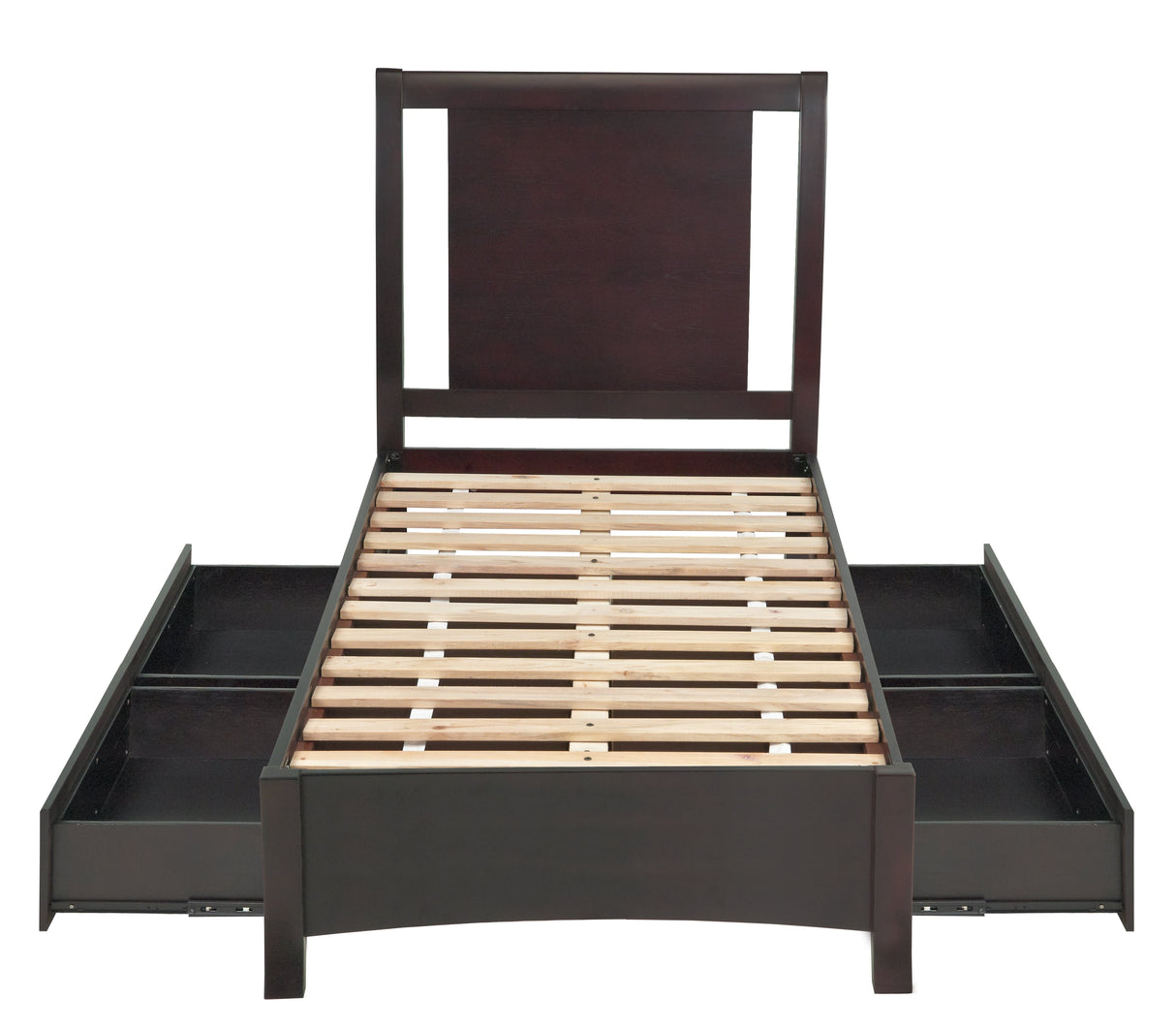 Nevis Queen Low Profile Storage Bed in Espresso by Modus Furniture at Eve Furniture