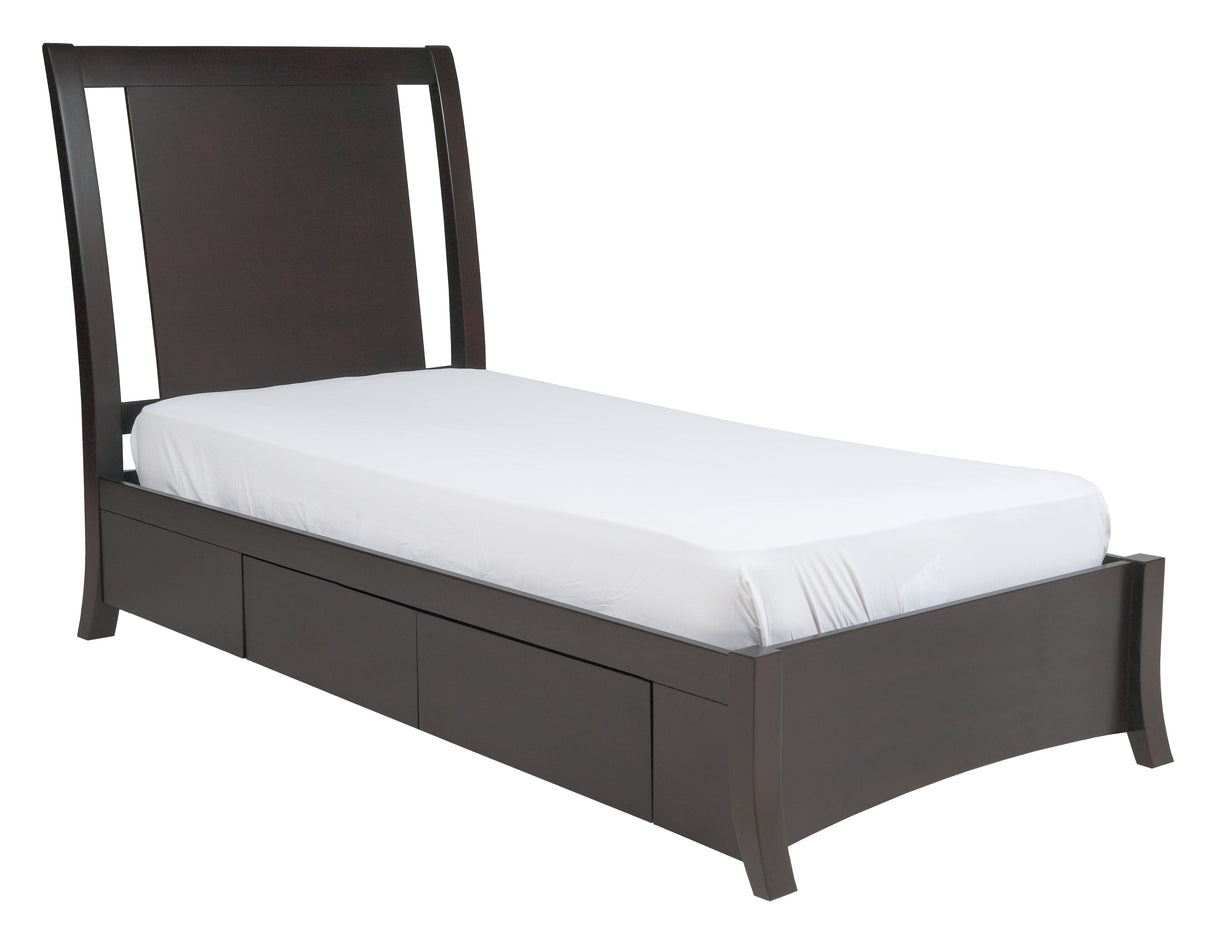 Nevis Queen Low Profile Storage Bed in Espresso by Modus Furniture at Eve Furniture
