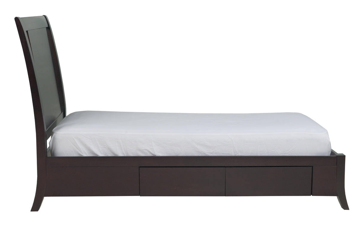 Nevis Queen Low Profile Storage Bed in Espresso by Modus Furniture at Eve Furniture
