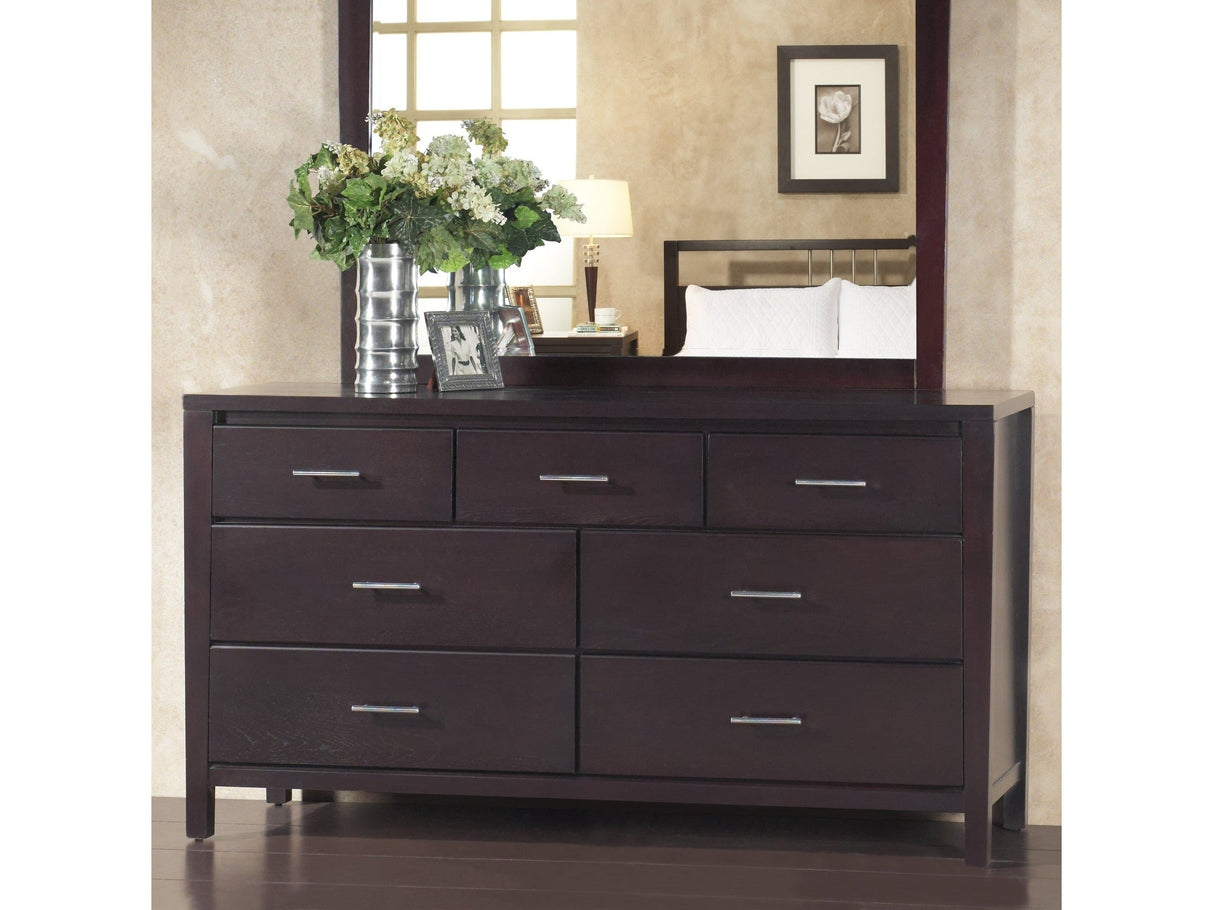 Nevis Seven Drawer Dresser in Espresso by Modus Furniture at Eve Furniture