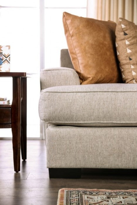 New Meadows Sand/Caramel Sofa by Furniture of America at Eve Furniture