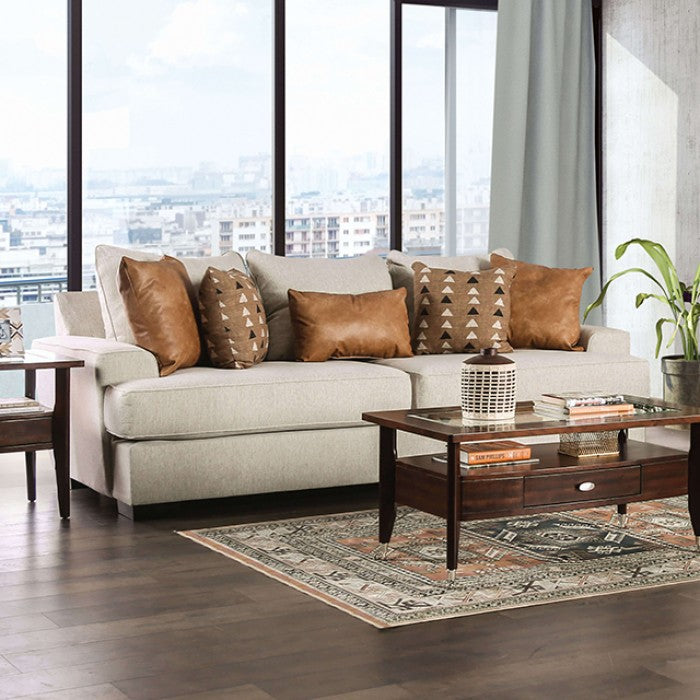 New Meadows Sand/Caramel Sofa by Furniture of America at Eve Furniture