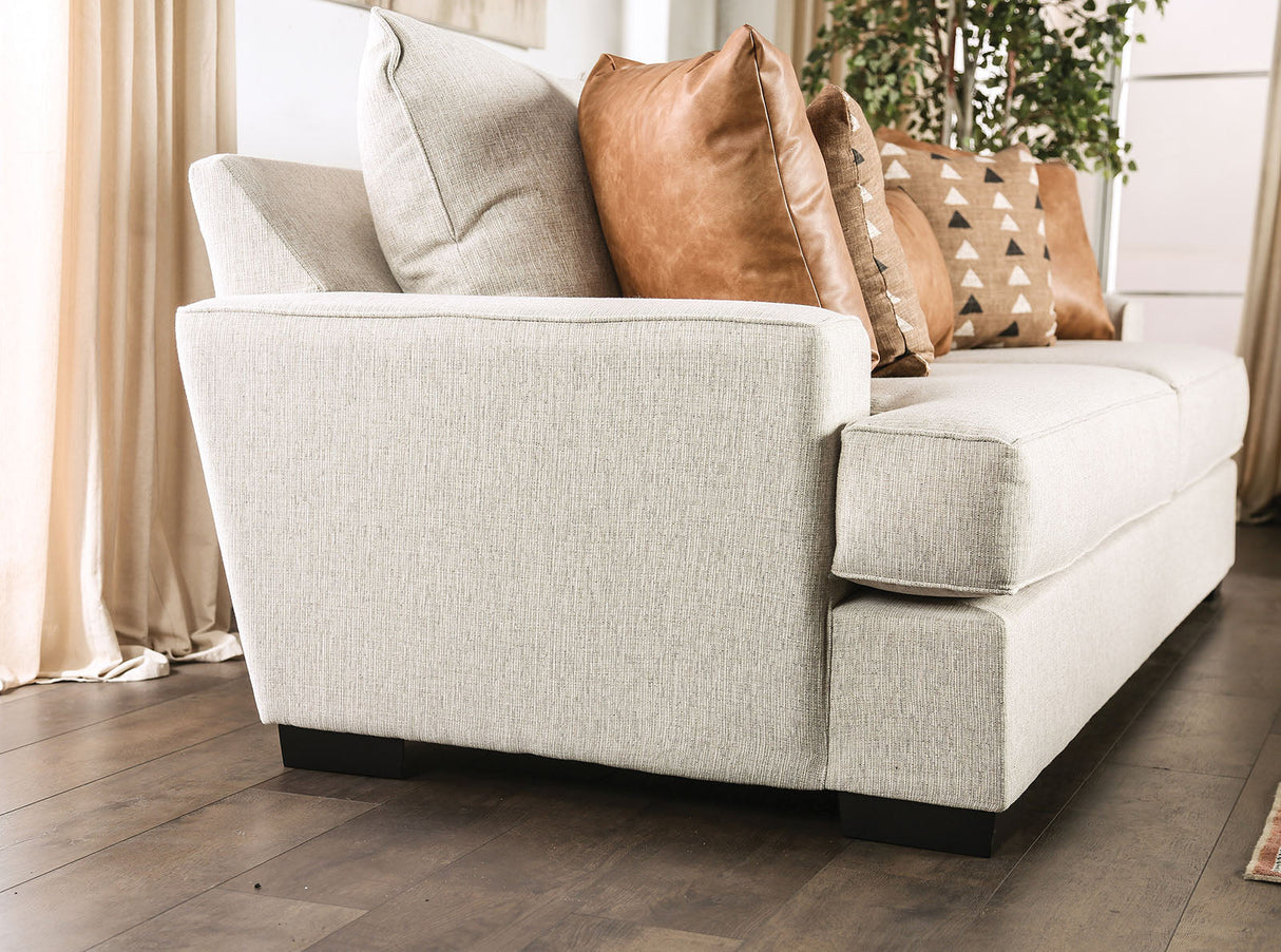 New meadows Sand/Caramel Sofa & Loveseat by Furniture of America at Eve Furniture