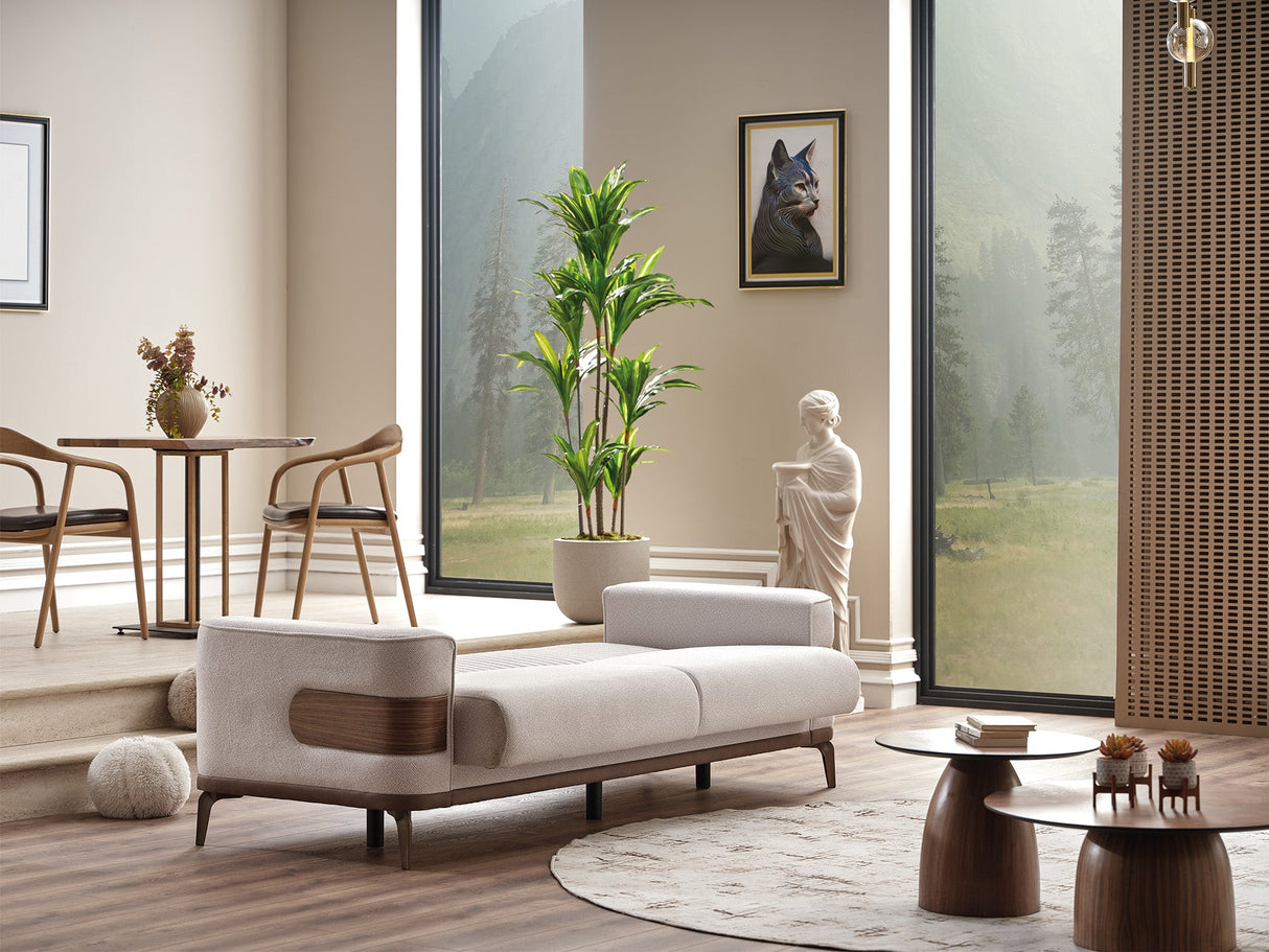 New Mood 3-pieces (Sofa & Loveseat & Chair) Livingroom Set Cream by Furnia at Eve Furniture