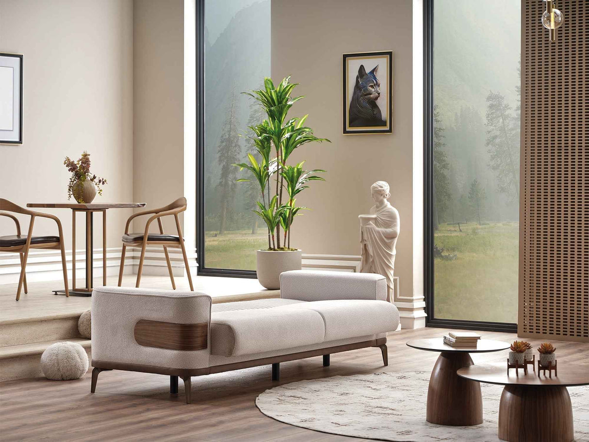 New Mood Cream Convertible Sofa by Furnia at Eve Furniture