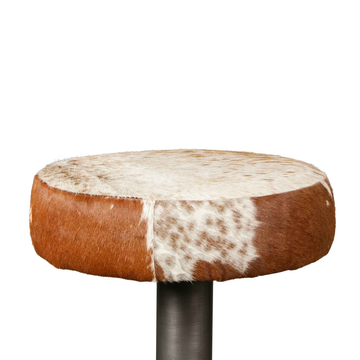 New York 16" Bar Stool in Brown Cowhide Leather and Iron by Home Trends & Design at Eve Furniture