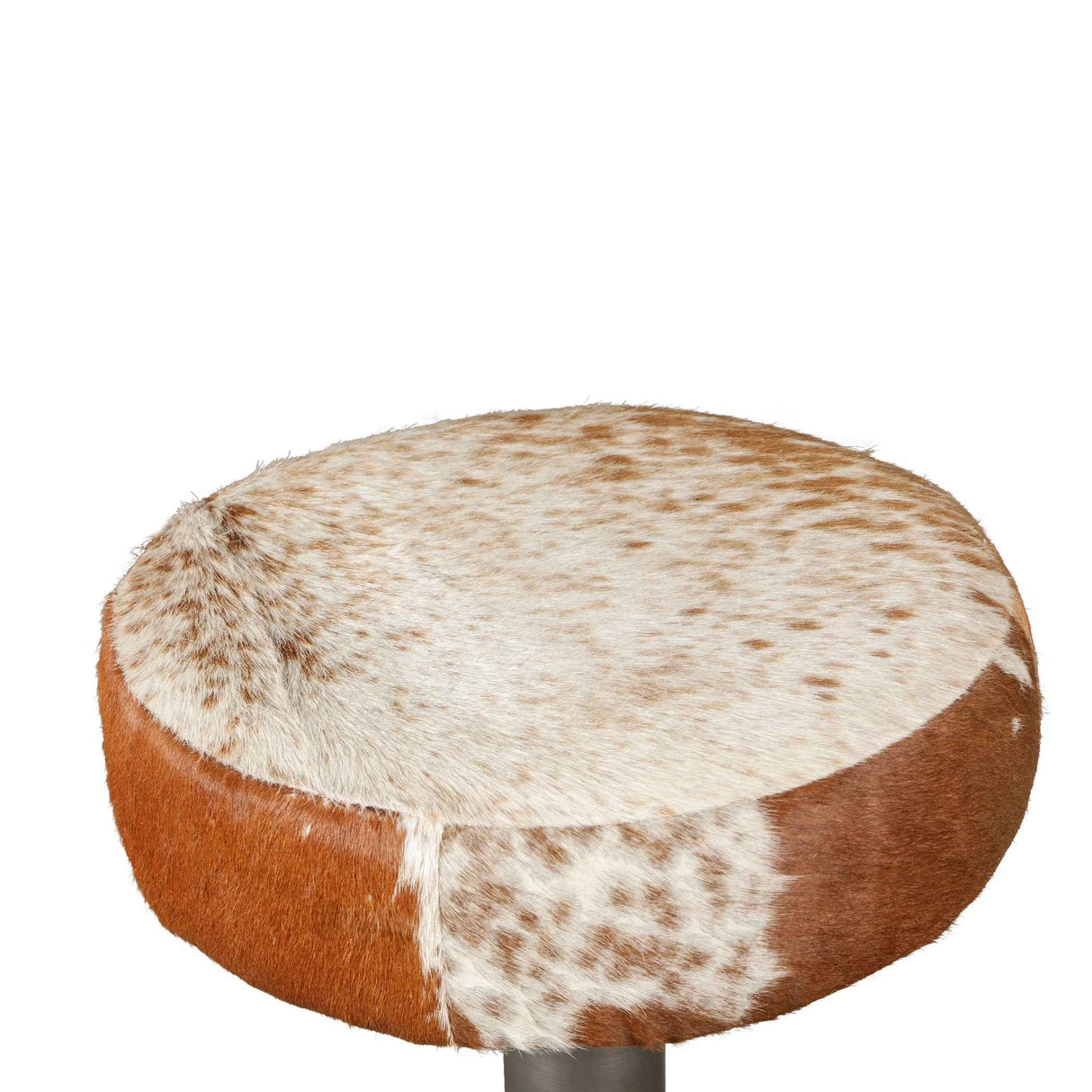 New York 16" Bar Stool in Brown Cowhide Leather and Iron by Home Trends & Design at Eve Furniture