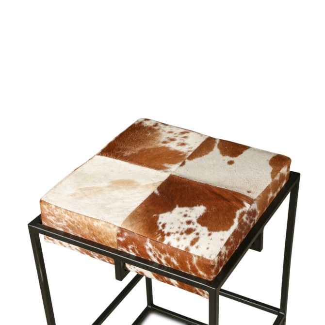 New York 17" Backless Counter Stool in Brown Cowhide by Home Trends & Design at Eve Furniture