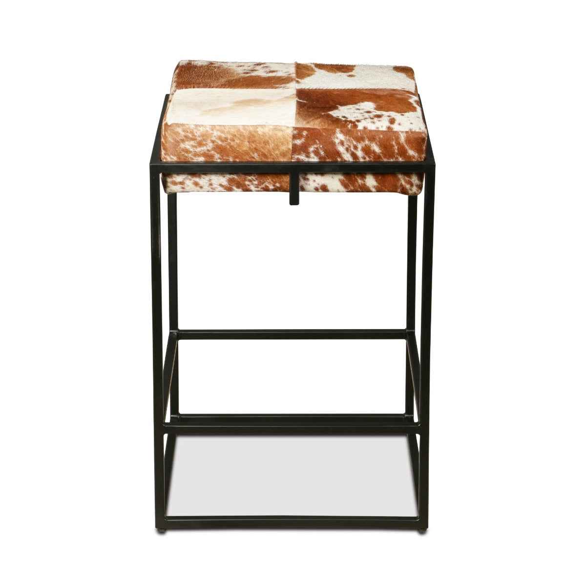 New York 17" Backless Counter Stool in Brown Cowhide by Home Trends & Design at Eve Furniture