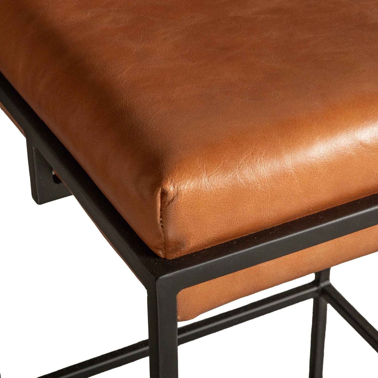 New York 17" Backless Counter Stool in Cognac Leather by Home Trends & Design at Eve Furniture