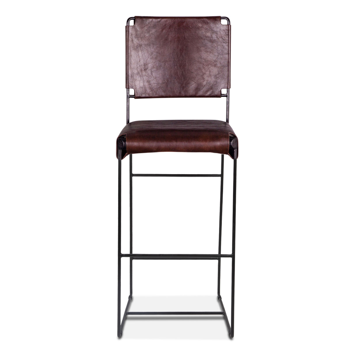 New York 17" Bar Chair in Chocolate Leather by Home Trends & Design at Eve Furniture