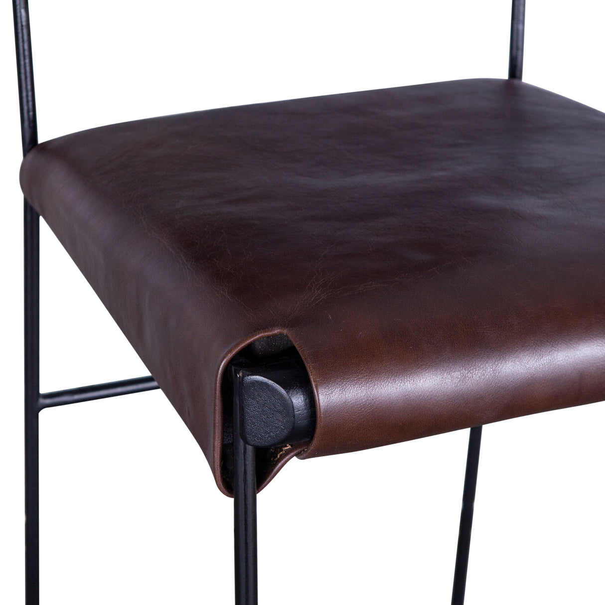 New York 17" Counter Chair in Chocolate Top Grain Leather and Iron by Home Trends & Design at Eve Furniture