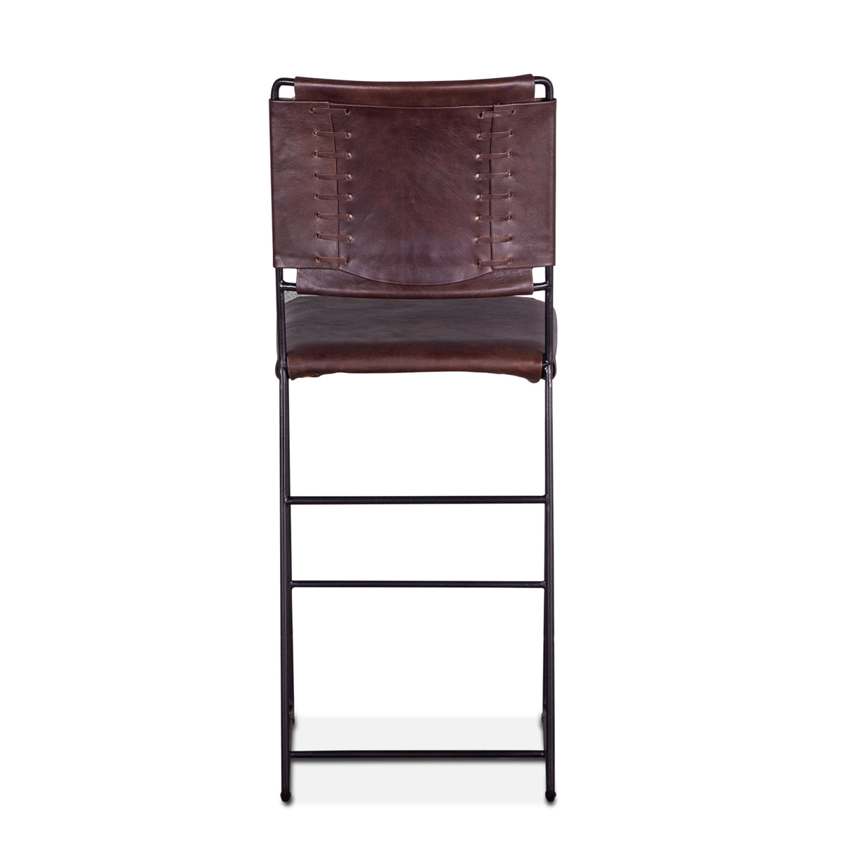 New York 17" Counter Chair in Chocolate Top Grain Leather and Iron by Home Trends & Design at Eve Furniture