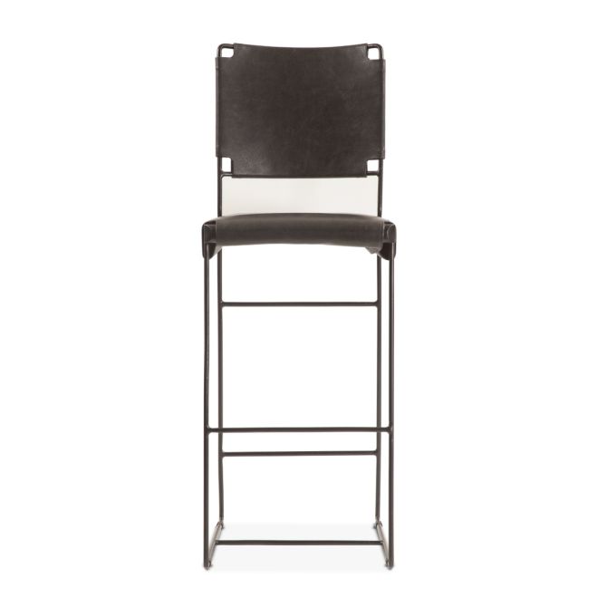 New York 18" Counter Chair in Black Leather and Iron by Home Trends & Design at Eve Furniture
