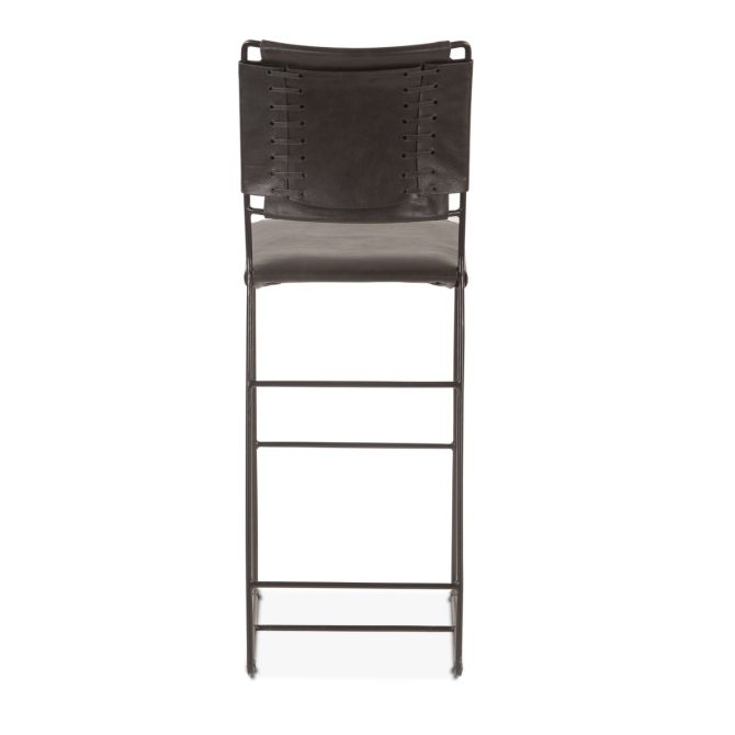 New York 18" Counter Chair in Black Leather and Iron by Home Trends & Design at Eve Furniture
