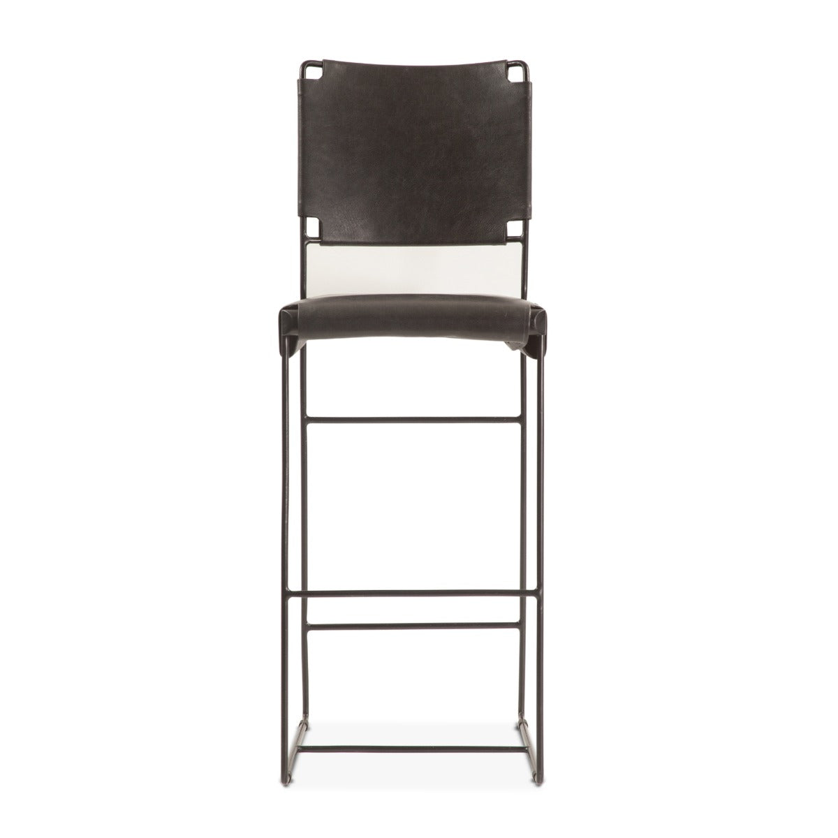 New York 18" Counter Chair in Black Leather and Iron by Home Trends & Design at Eve Furniture
