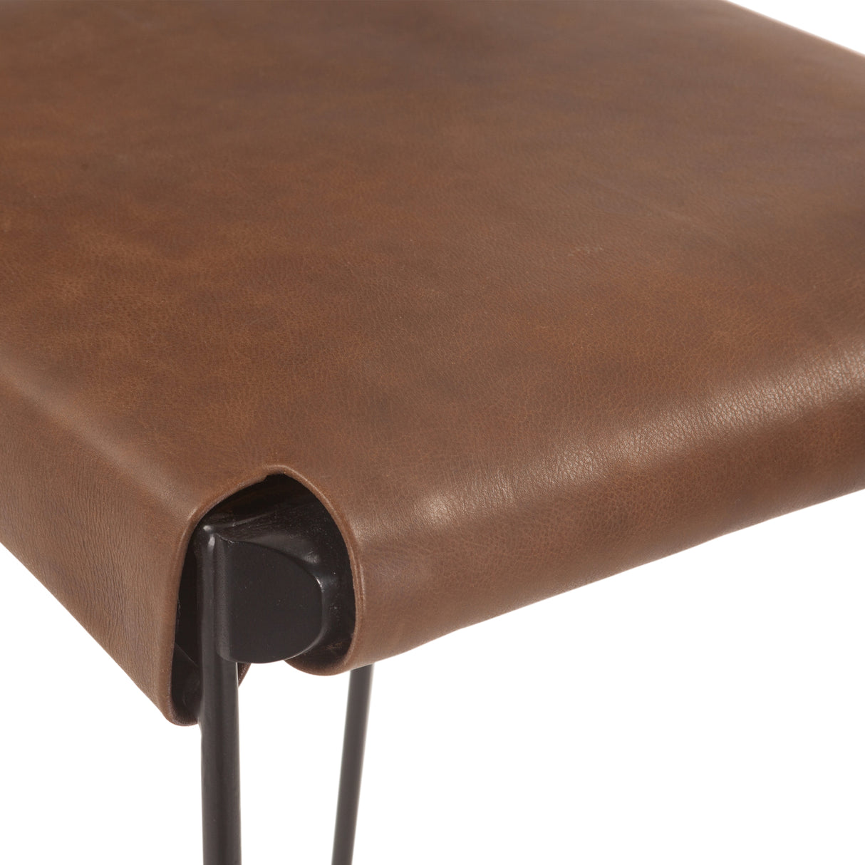 New York 18" Counter Chair in Brown Buffalo Leather and Iron by Home Trends & Design at Eve Furniture