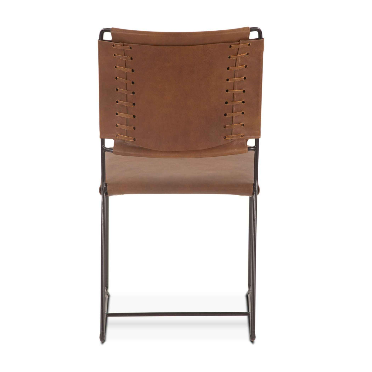 New York 18" Dining Chair in Brown Buffalo Leather and Iron by Home Trends & Design at Eve Furniture