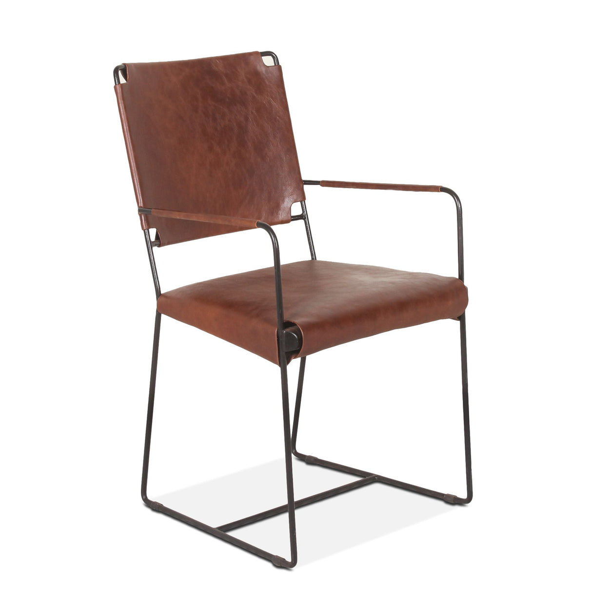 New York 20" Dining Armchair in Tobacco Leather by Home Trends & Design at Eve Furniture