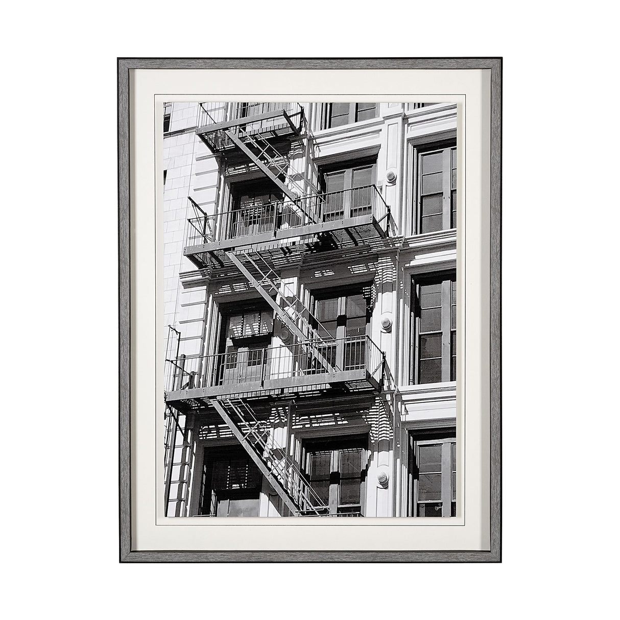 New York Fire Escape by Susan Vizary Photoy Hand Embelished Framed Photo Art Print Matted under Glas by Mercana at Eve Furniture