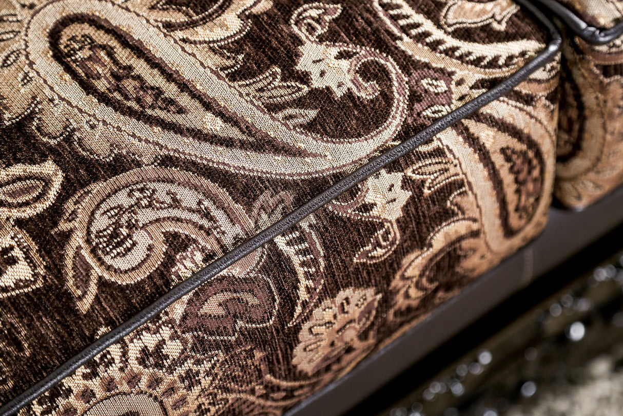 Newdale Brown/Gold Sofa & Loveseat by Furniture of America at Eve Furniture