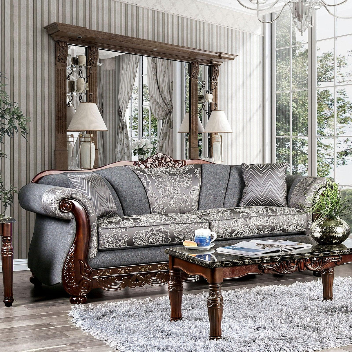 Newdale Gray Sofa by Furniture of America at Eve Furniture