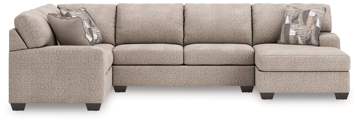 Newellen Hemp 3-Piece Right Arm Facing Sectional by Ashley at Eve Furniture