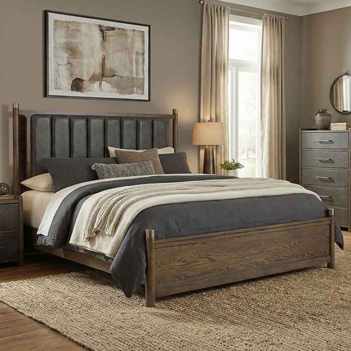 Newent Dark Walnut 5-Piece Queen Bedroom Set by Furniture of America at Eve Furniture