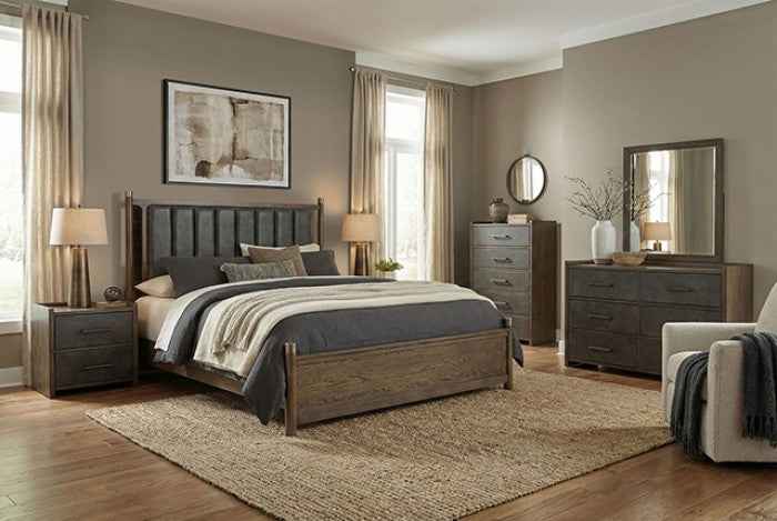 Newent Dark Walnut 5-Piece Queen Bedroom Set by Furniture of America at Eve Furniture
