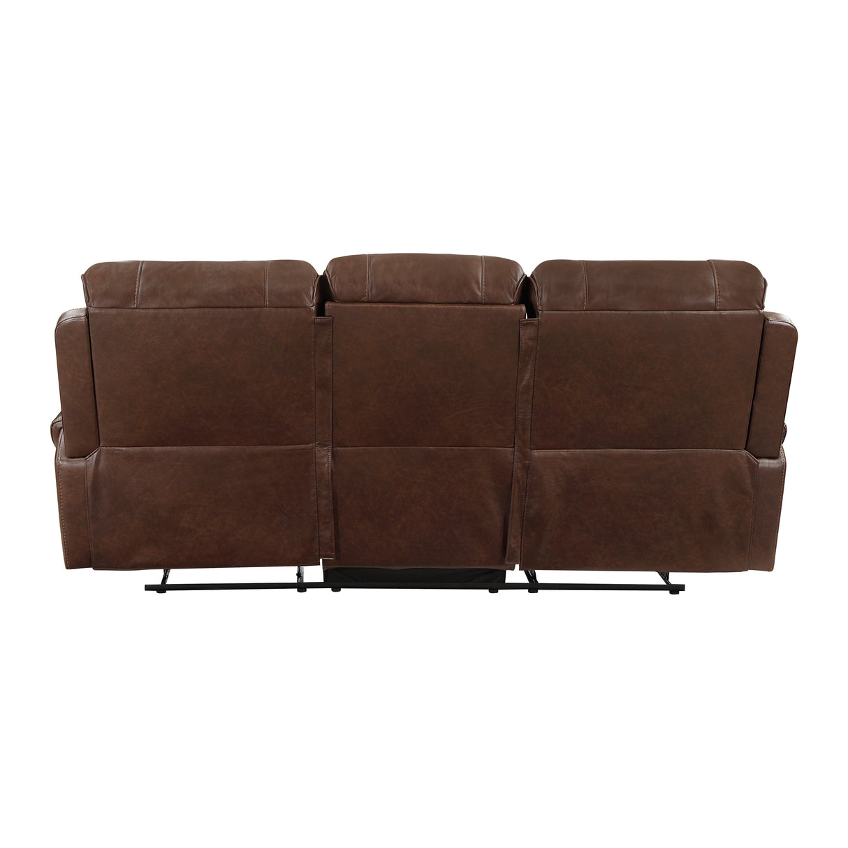 Newnan Brown Double Reclining Sofa with Center Drop-Down by Homelegance at Eve Furniture