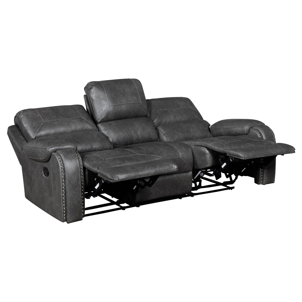 Newnan Gray Double Reclining Living Room Set by Homelegance at Eve Furniture