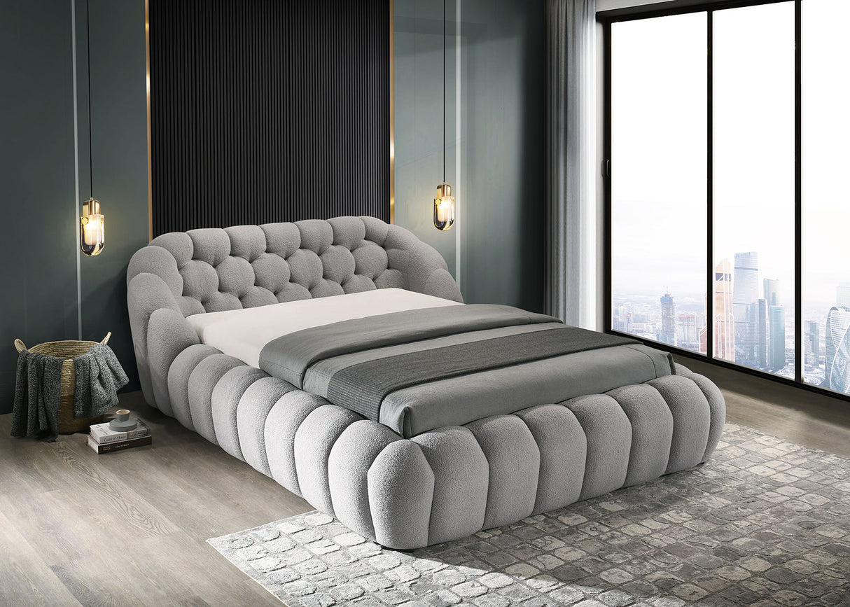 Newquay Gray King Bed by Furniture of America at Eve Furniture