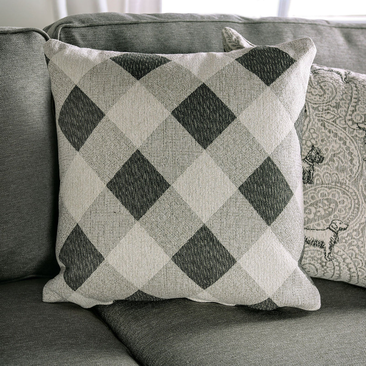 Newry Gray Sofa & Loveseat by Furniture of America at Eve Furniture