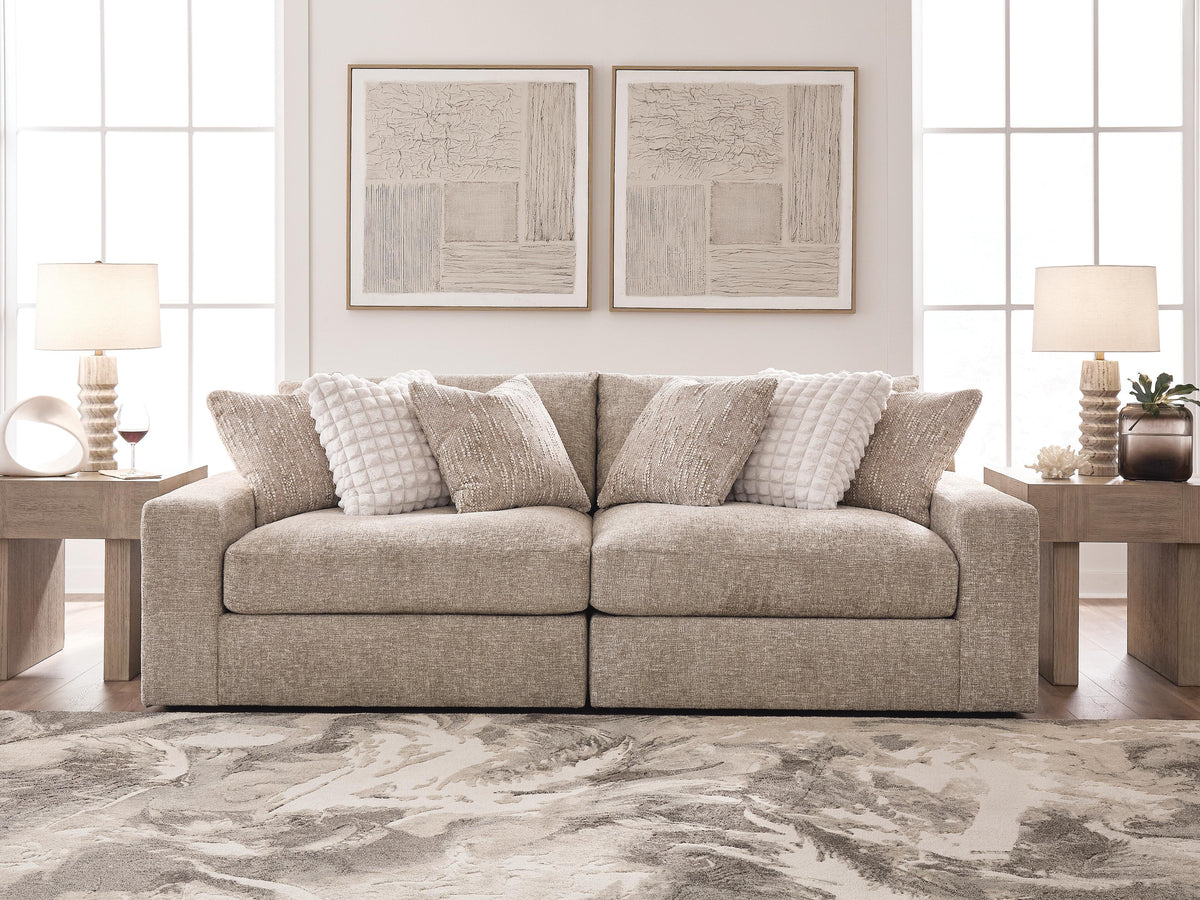 Nexora-Court Burlap 2-Piece Sectional Loveseat by Ashley at Eve Furniture