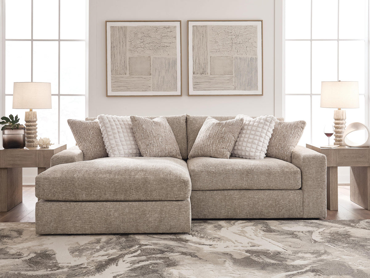Nexora-Court Burlap 2-Piece Sectional with Chaise by Ashley at Eve Furniture