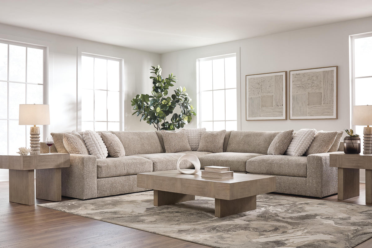 Nexora-Court Burlap 5-Piece Sectional by Ashley at Eve Furniture