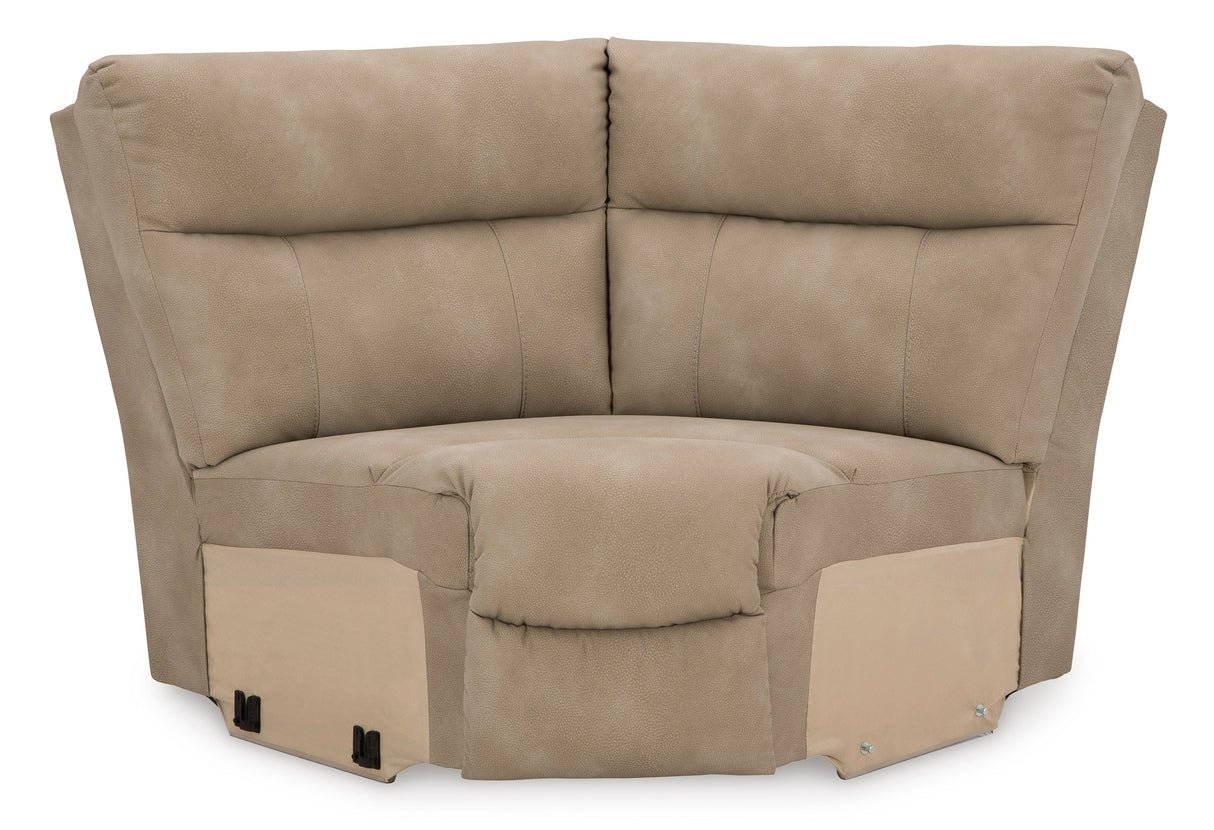 Next-Gen DuraPella Sand 4-Piece Dual Power Reclining Sectional by Ashley Furniture at Eve Furniture