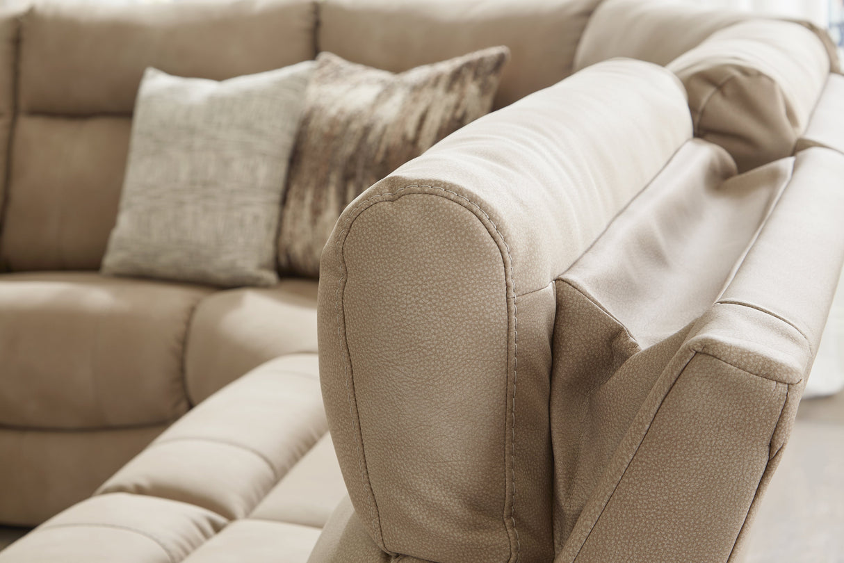 Next-Gen DuraPella Sand 5-Piece Dual Power Reclining Sectional by Ashley at Eve Furniture