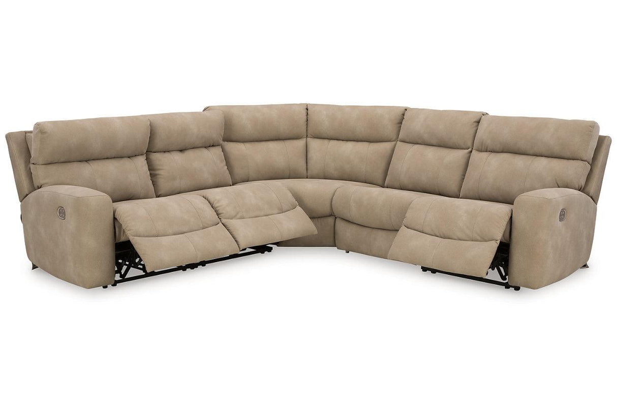 Next-Gen DuraPella Sand 5-Piece Power Reclining Sectional by Ashley at Eve Furniture